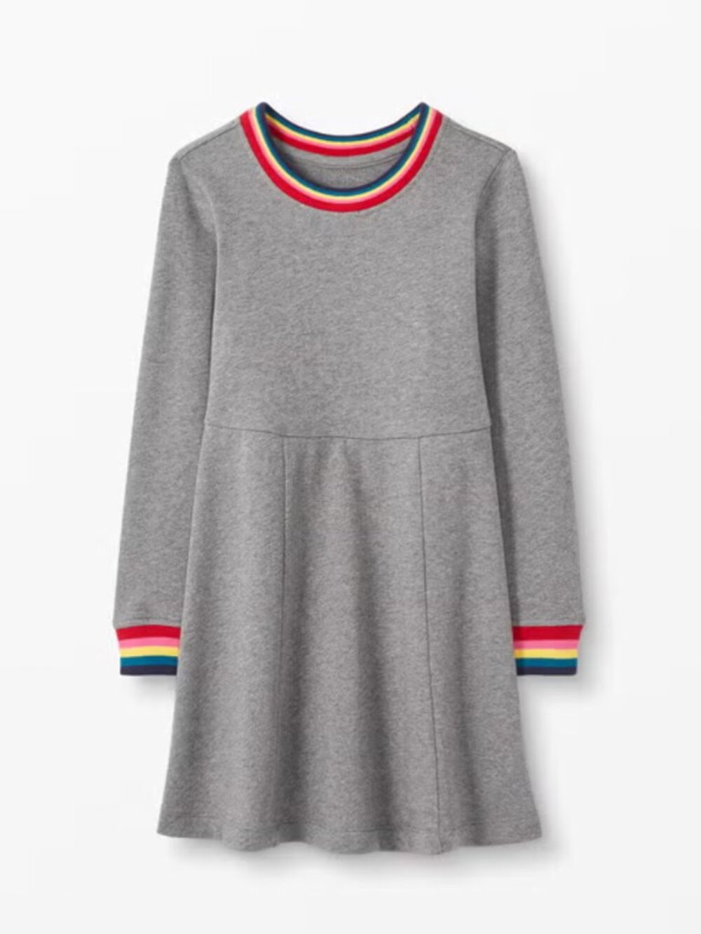 Hanna Anderson Rainbow Knit Dress In French Terry Size 5